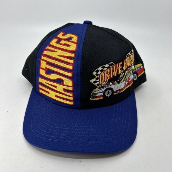 NASCAR Hastings "Drive Hard" Snapback Hat, Blue/Black Colorblock - Picture 1 of 4